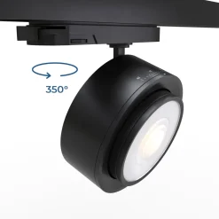 Proyector LED circular para carril trifásico 35W - ZOOM 15º- 45º - 4000K - CRI 90