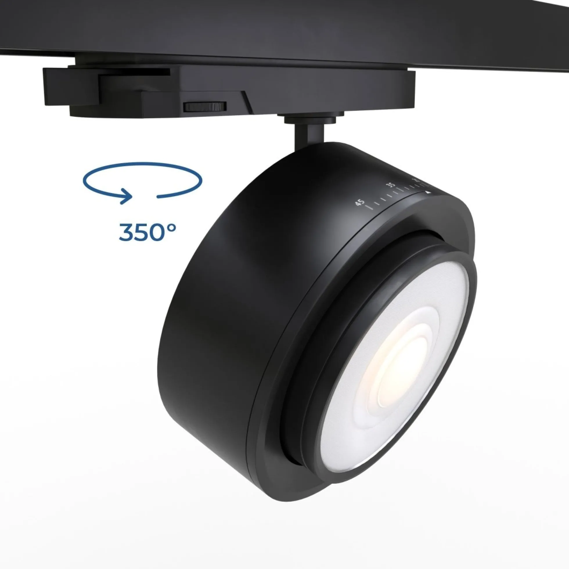Proyector LED circular para carril trifásico 35W - ZOOM 15º- 45º - 4000K - CRI 90