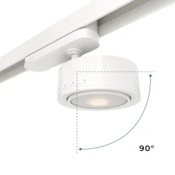 Proyector LED circular para carril trifásico 35W - ZOOM 15º- 45º - 4000K - CRI 90