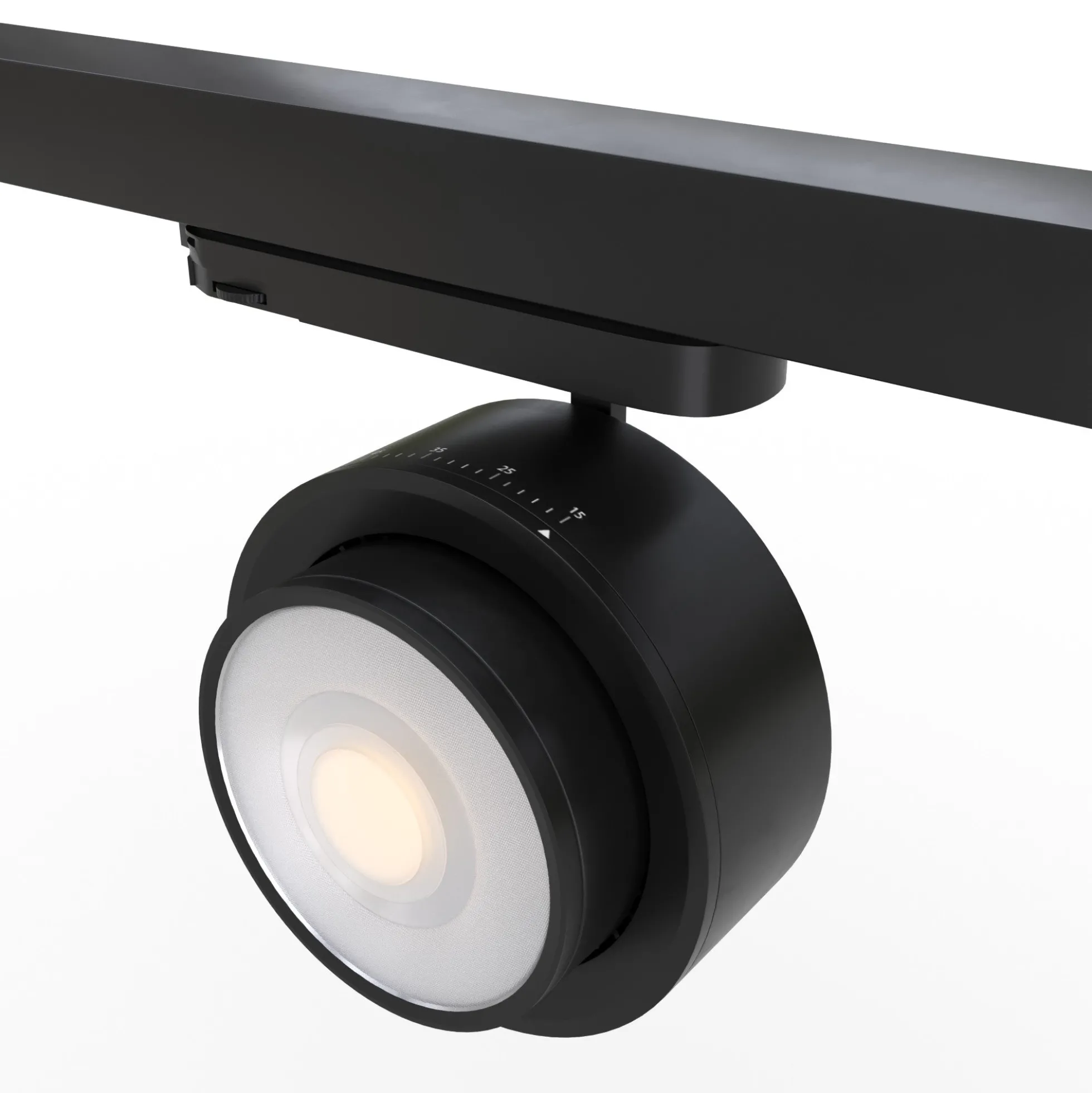 Proyector LED circular para carril trifásico 35W - ZOOM 15º- 45º - 4000K - CRI 90