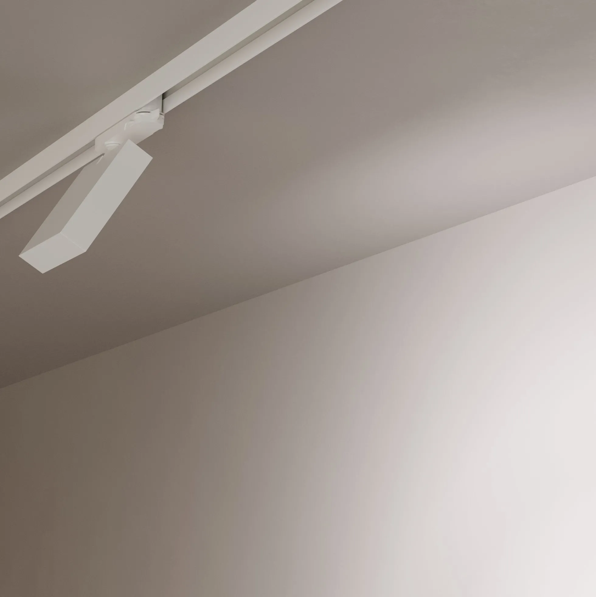 Proyector LED cuadrado para carril trifásico - Potencia ajustable: 12-42W - 4000K - CRI 90 - Ángulo 35° x 70°