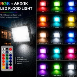 Proyector LED de exterior - RGBCW - 50W - mando a distancia IR - IP65