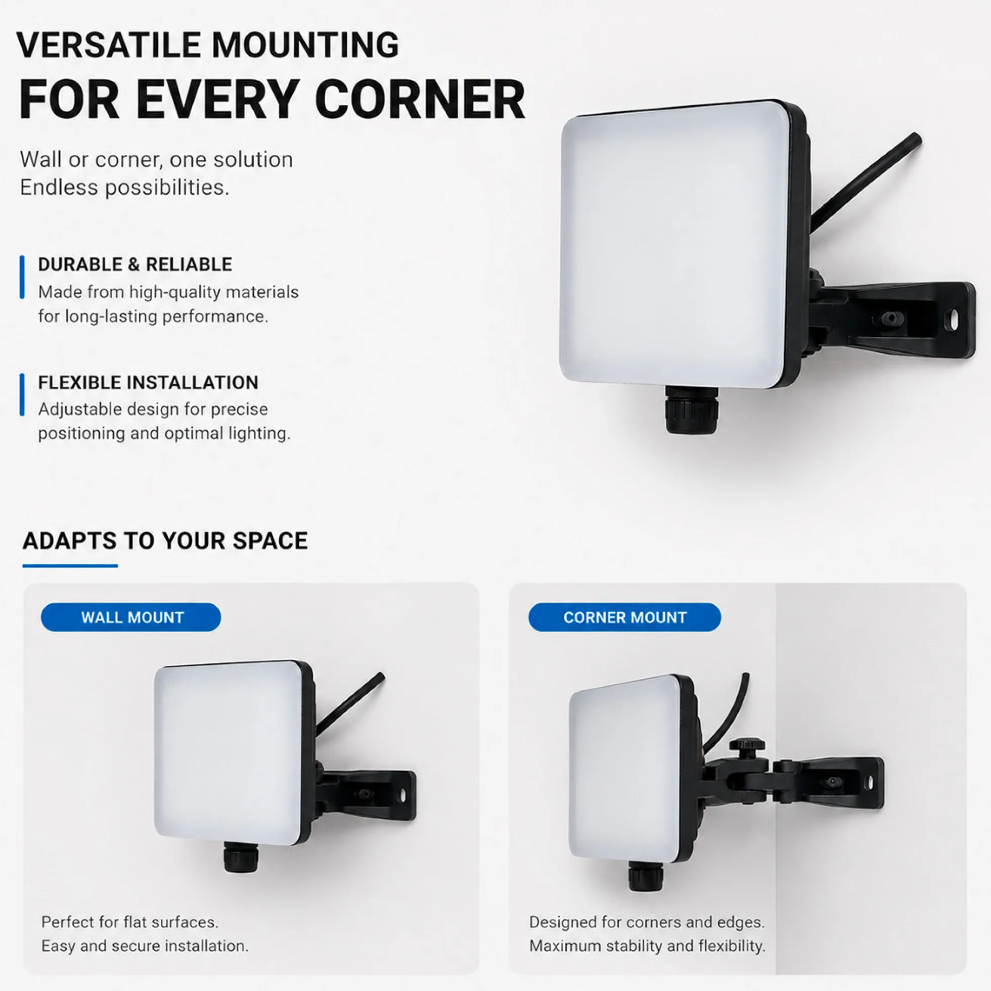 Proyector LED de exterior - 10W - 100 lm/W - Sensor Series - Negro - IP65