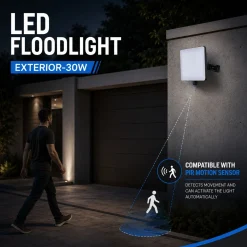 Proyector LED de exterior - 30W - 100 lm/W - Sensor Series - Negro - IP65
