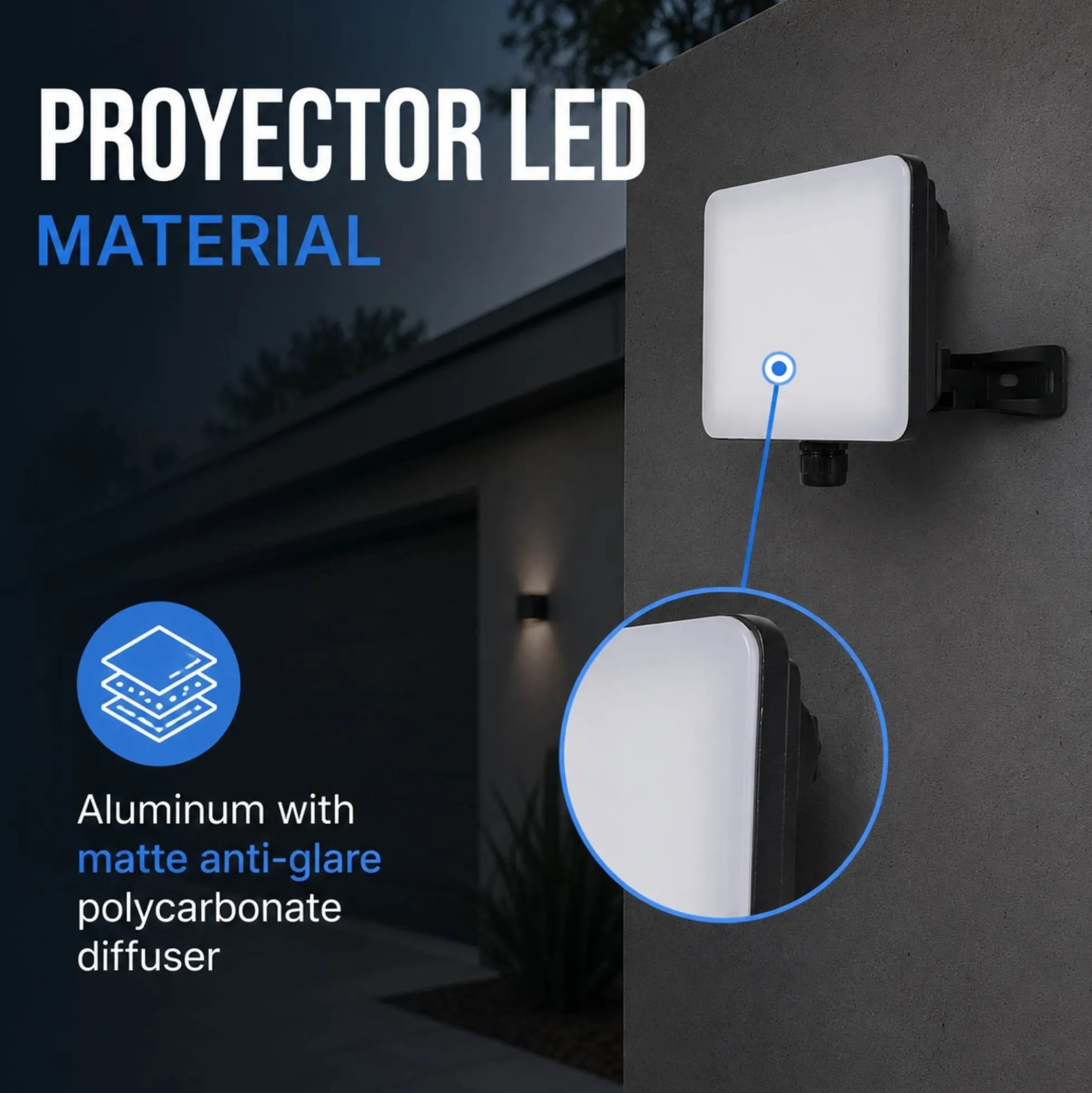 Proyector LED de exterior - 50W - 100 lm/W - Sensor Series - Negro - IP65