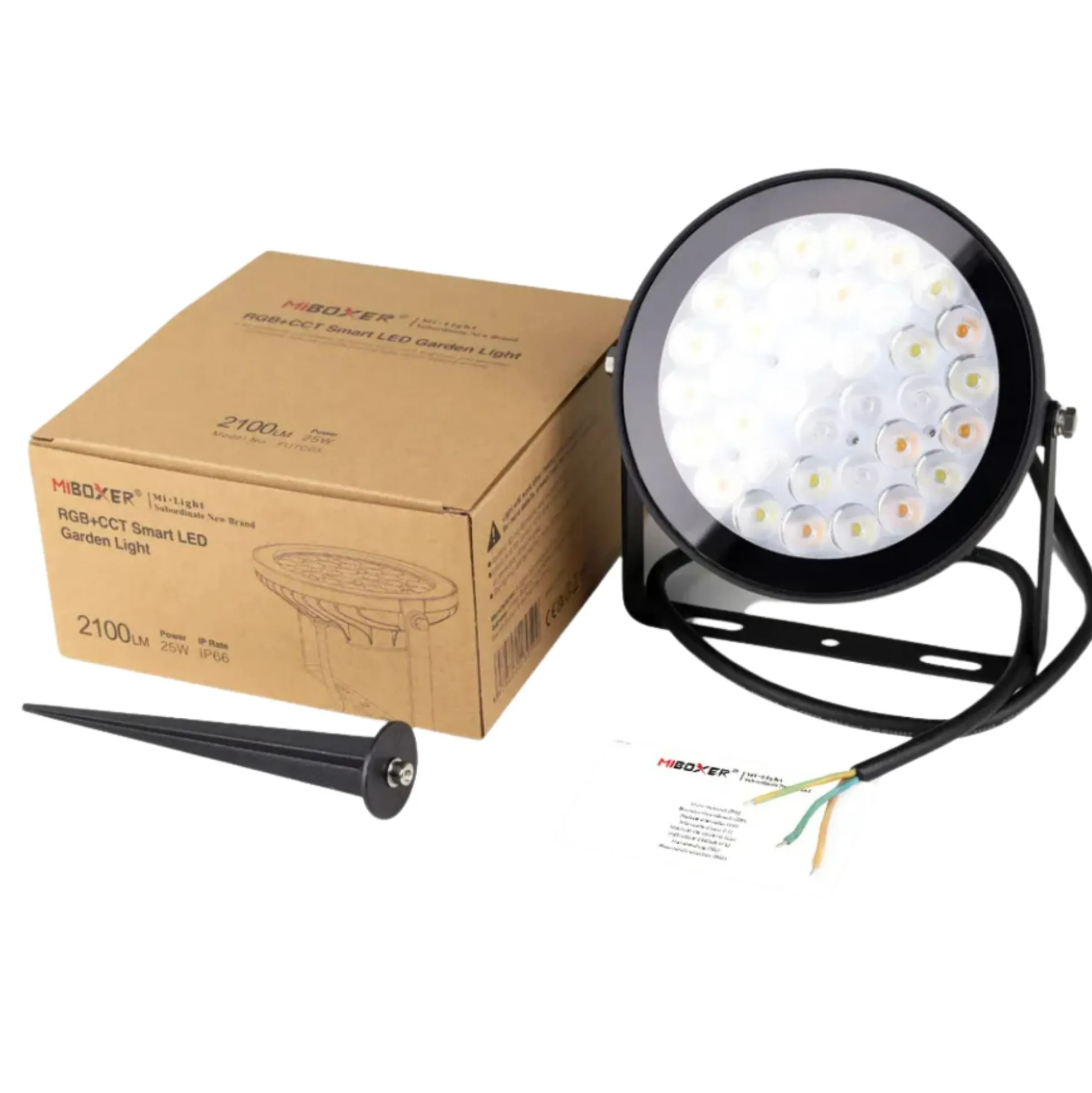 Proyector LED de jardín con pincho RGB+CCT - 25W - IP66 - RF/WiFi - Mi-Light