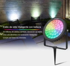 Proyector LED de jardín con pincho 15W RGB+CCT control RF/WiFi  | Mi Light