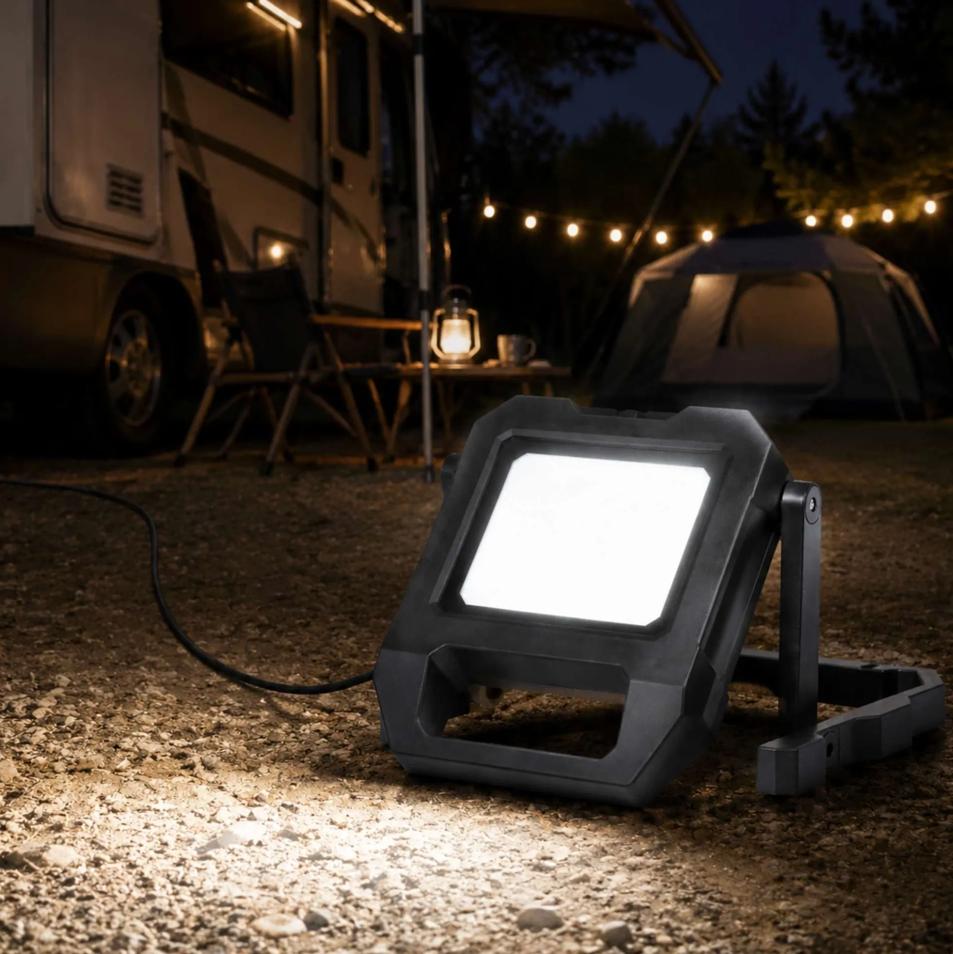 Proyector LED de trabajo con cable y soporte - 20W - 6500K - IP54
