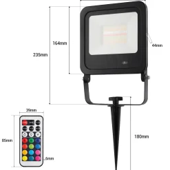 Proyector LED exterior RGBW con mando - IP65 - 120º- 50W