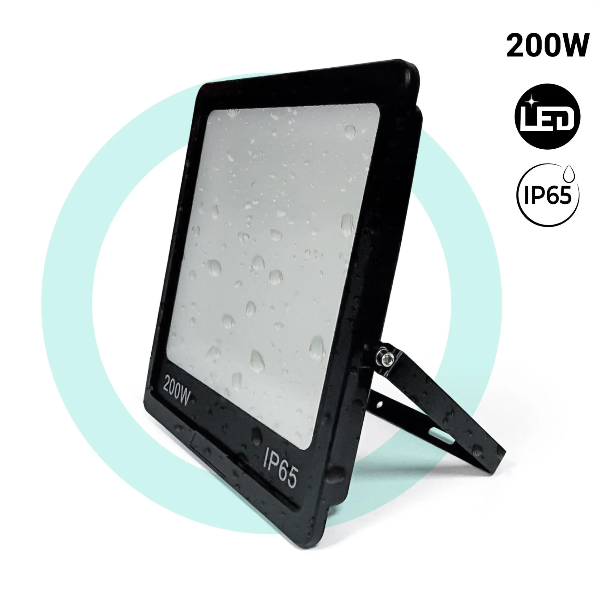 Proyector LED exterior - 200W - Negro - IP65 - 6000K