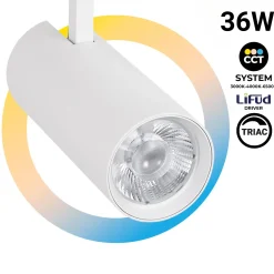 Proyector LED para carril monofásico - 36W - CCT - TRIAC regulable - CRI90