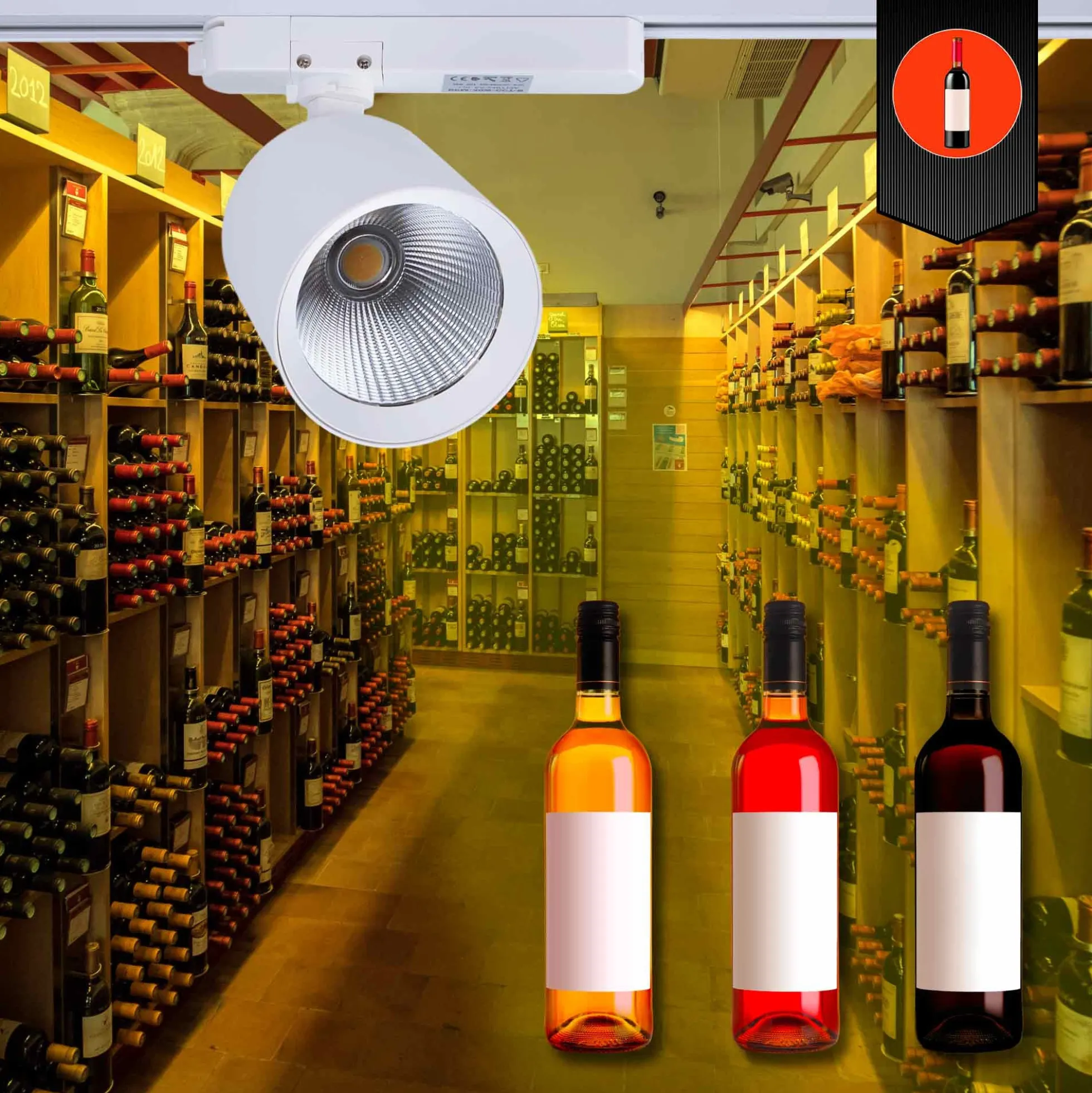 Proyector LED para carril monofásico - 40W - Vinotecas