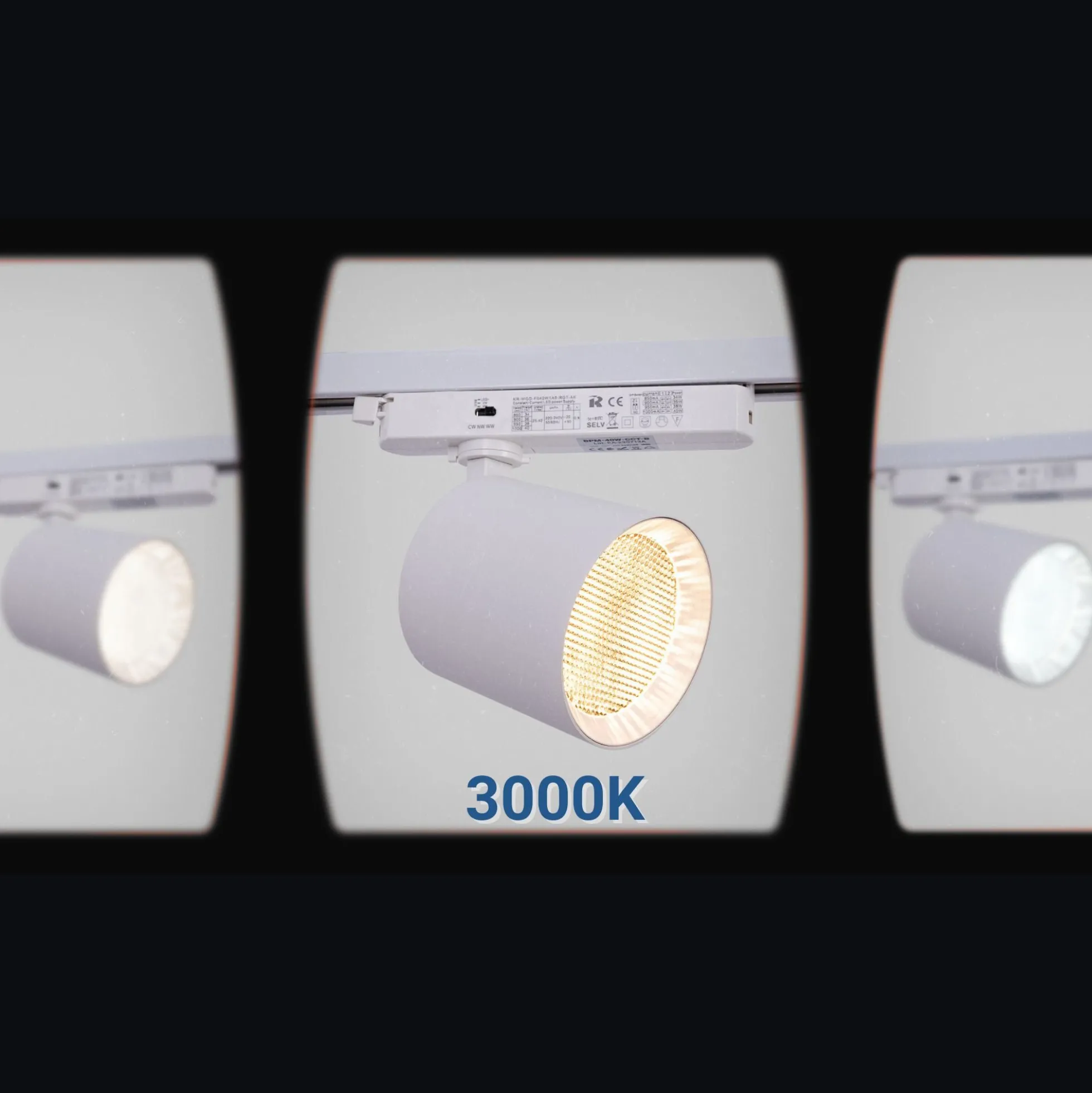 Proyector LED para carril monofásico CCT - 40W - CRI 90