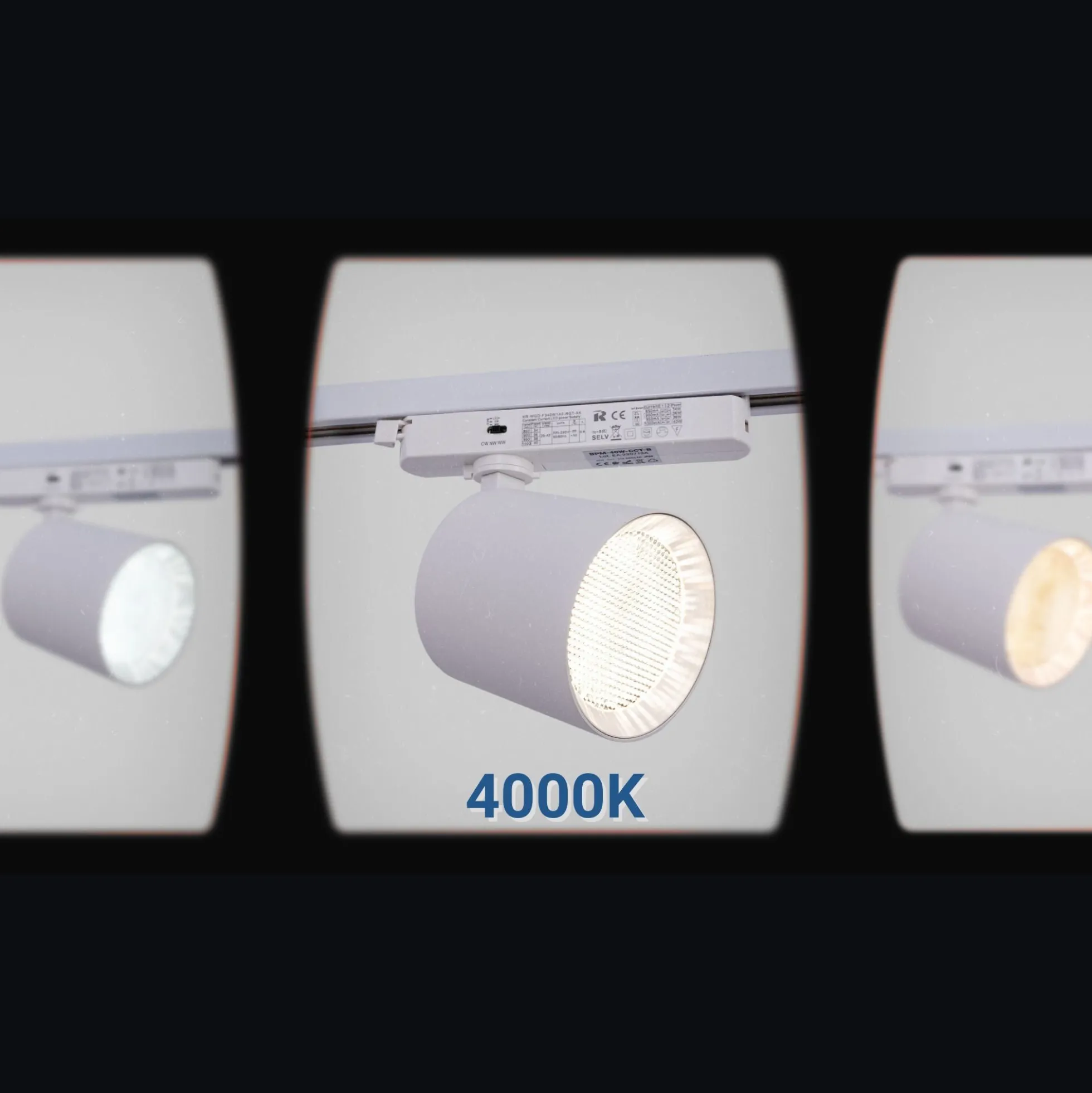 Proyector LED para carril monofásico CCT - 40W - CRI 90