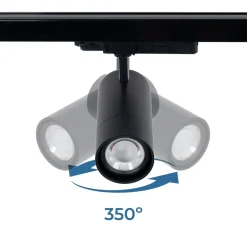 Proyector LED para carril trifásico - Potencia ajustable + ZOOM: 25W/30W/35W - CCT