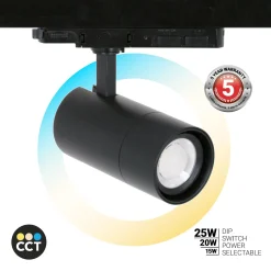 Proyector LED para carril trifásico - Potencia ajustable + ZOOM: 15W/20W/25W - CCT