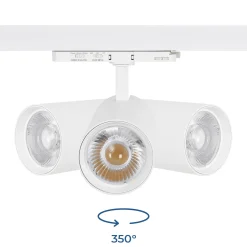 Proyector LED para carril trifásico - Potencia ajustable: 30W/ 34W/ 38W - CCT - CRI 90