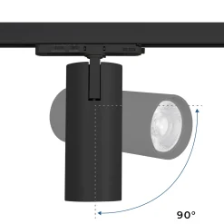 Proyector LED para carril trifásico - Potencia ajustable: 30W/ 34W/ 38W - CCT - CRI 90