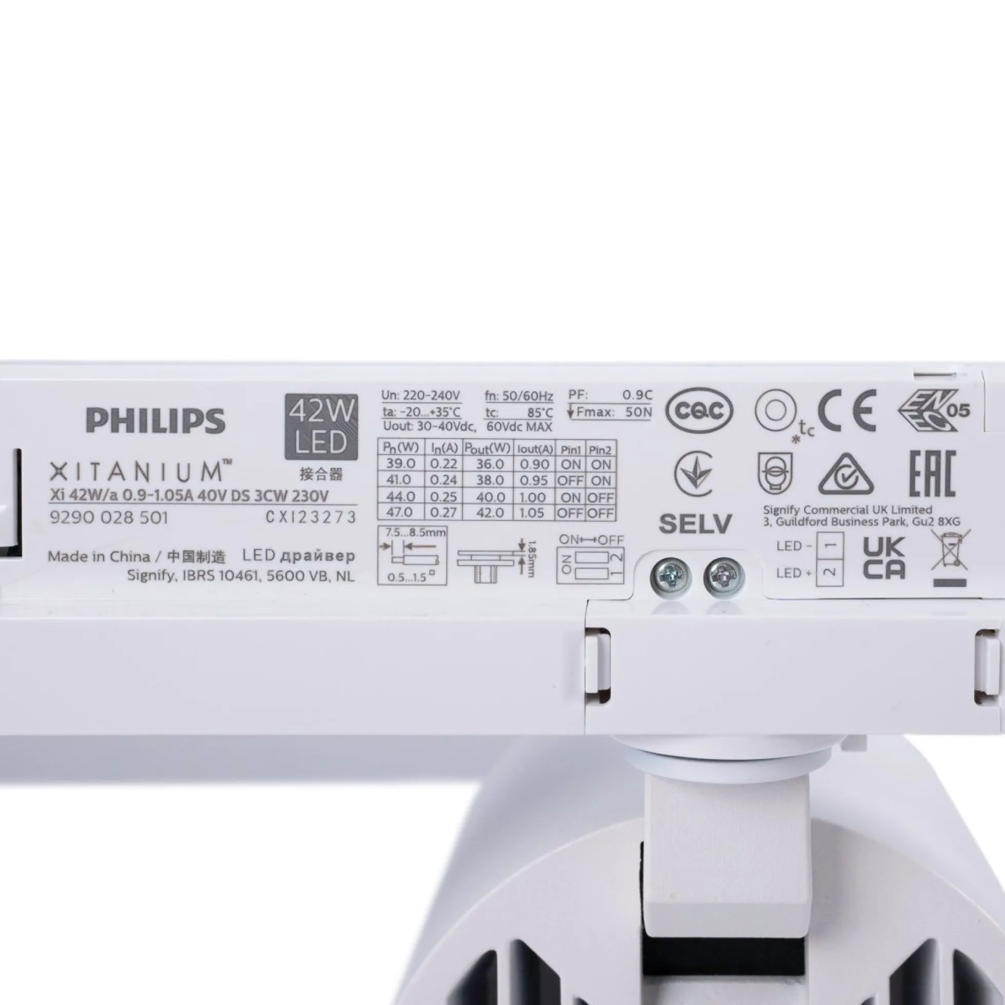 Proyector LED para carril trifásico 40W - Panaderías - Driver Philips Xitanium