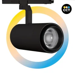 Proyector LED para carril trifásico 35W CCT - ZOOM 20º- 60º - CRI 90