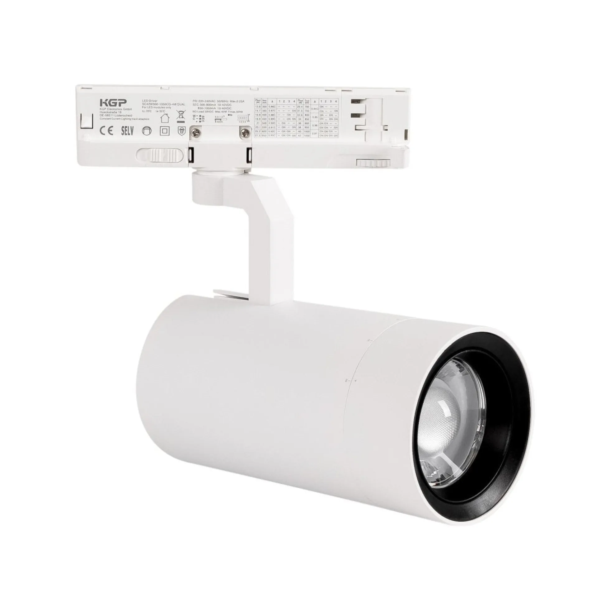 Proyector LED para carril trifásico 35W CCT - ZOOM 20º- 60º - CRI 90