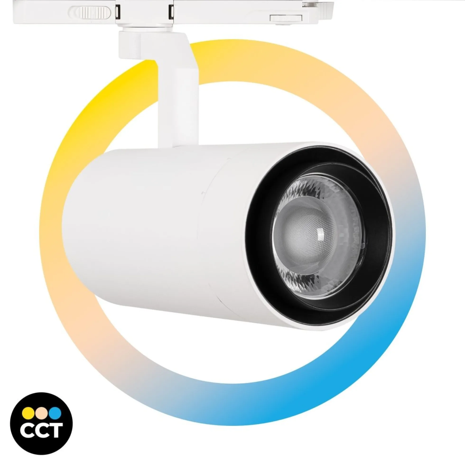 Proyector LED para carril trifásico 35W CCT - ZOOM 20º- 60º - CRI 90