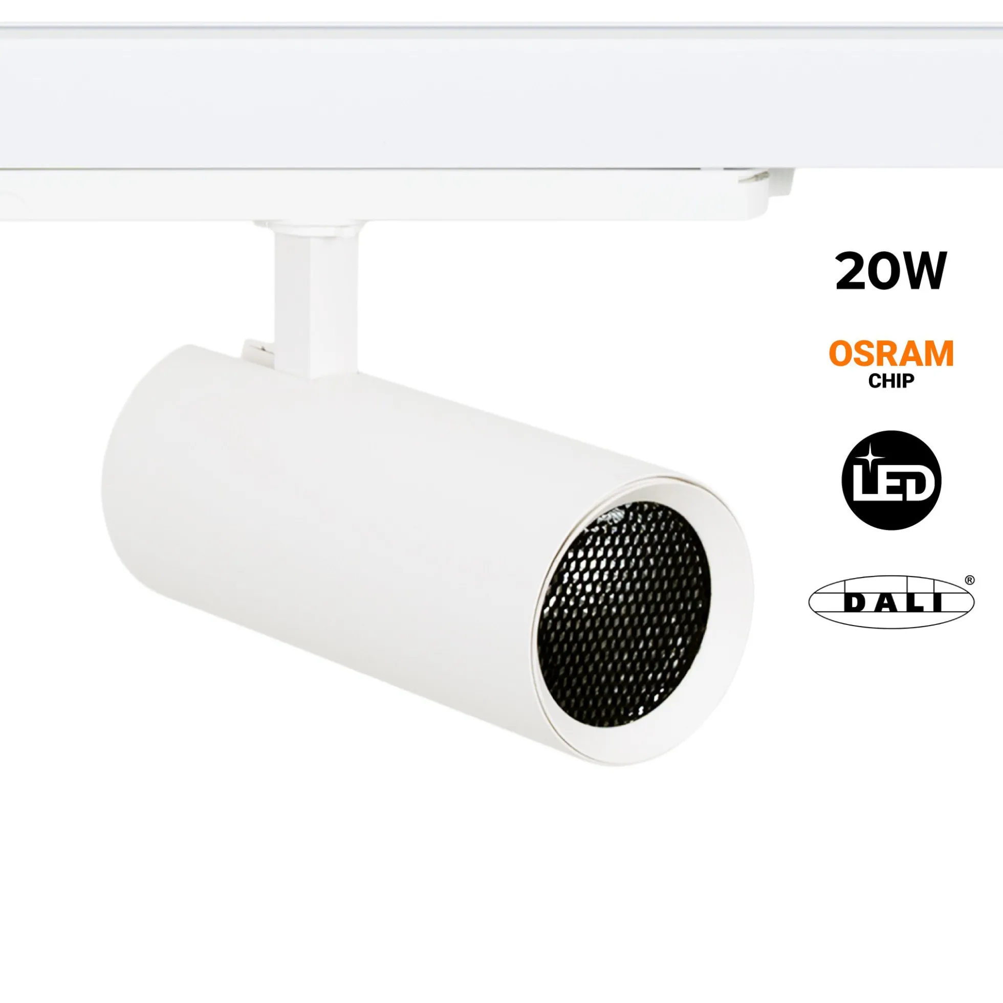 Proyector LED para carril trifásico 20W - DALI - CCT - CRI90 - Chip OSRAM