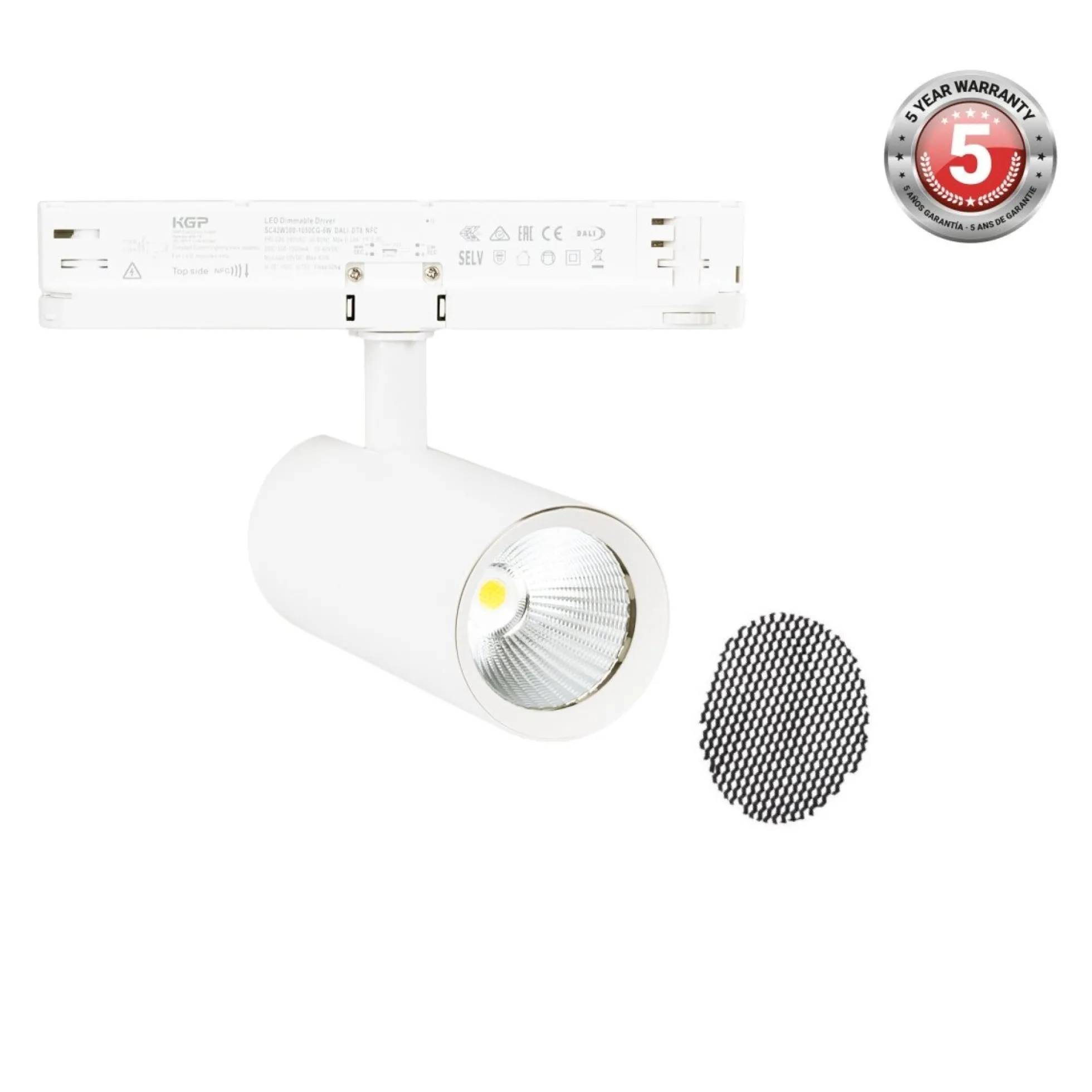 Proyector LED para carril trifásico 20W - DALI - CCT - CRI90 - Chip OSRAM