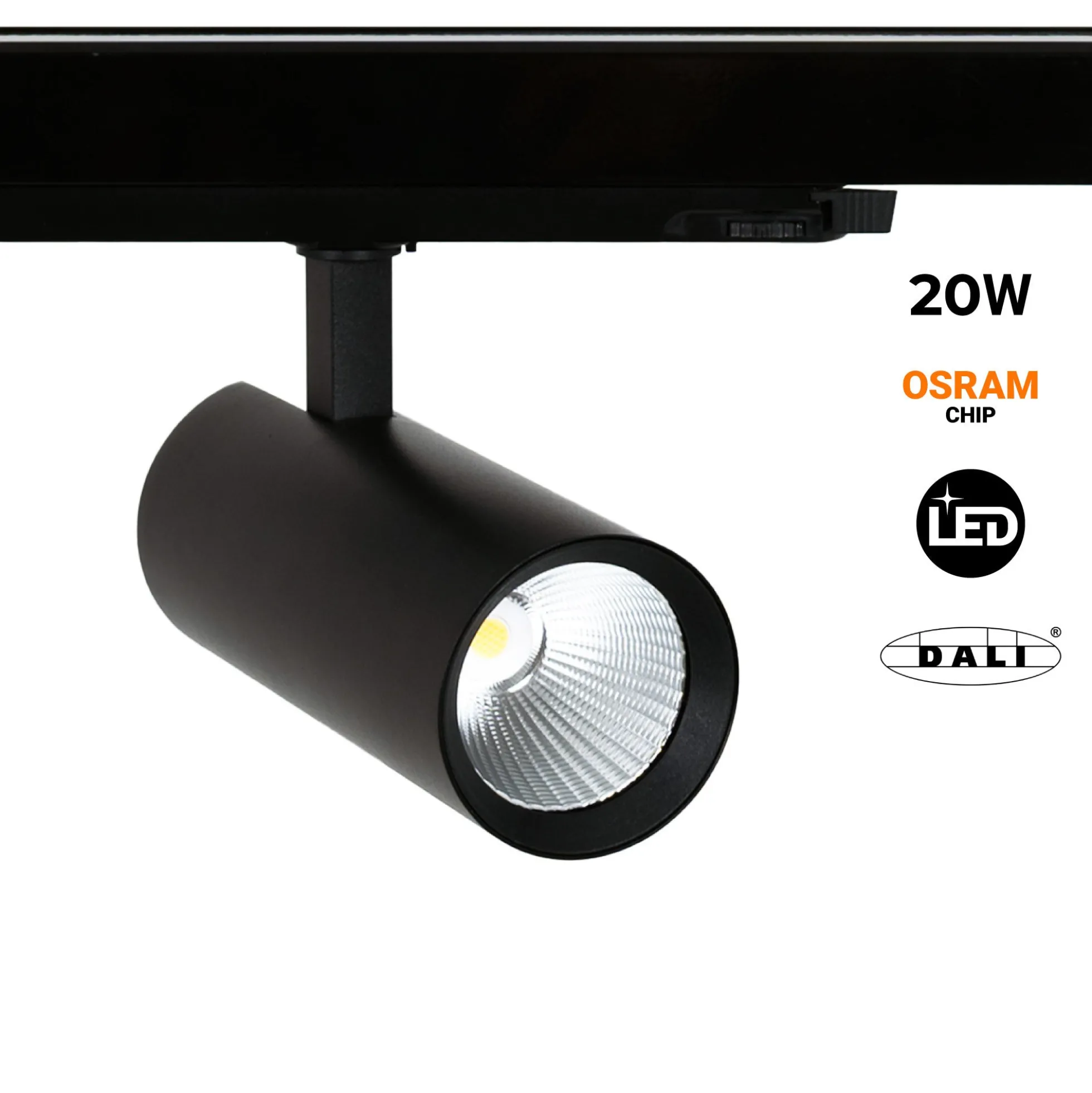 Proyector LED para carril trifásico 20W - DALI - CCT - CRI90 - Chip OSRAM