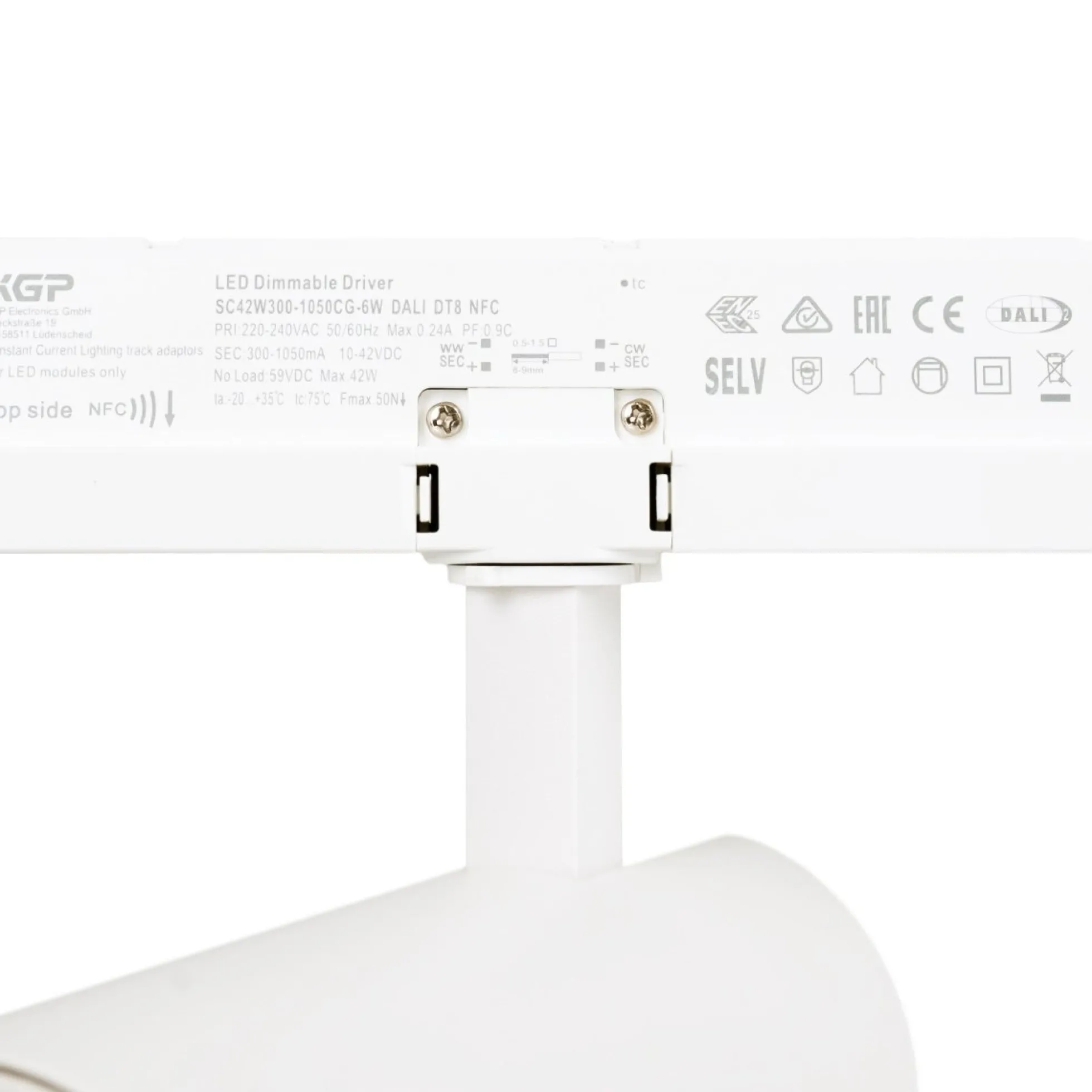 Proyector LED para carril trifásico 20W - DALI - CCT - CRI90 - Chip OSRAM