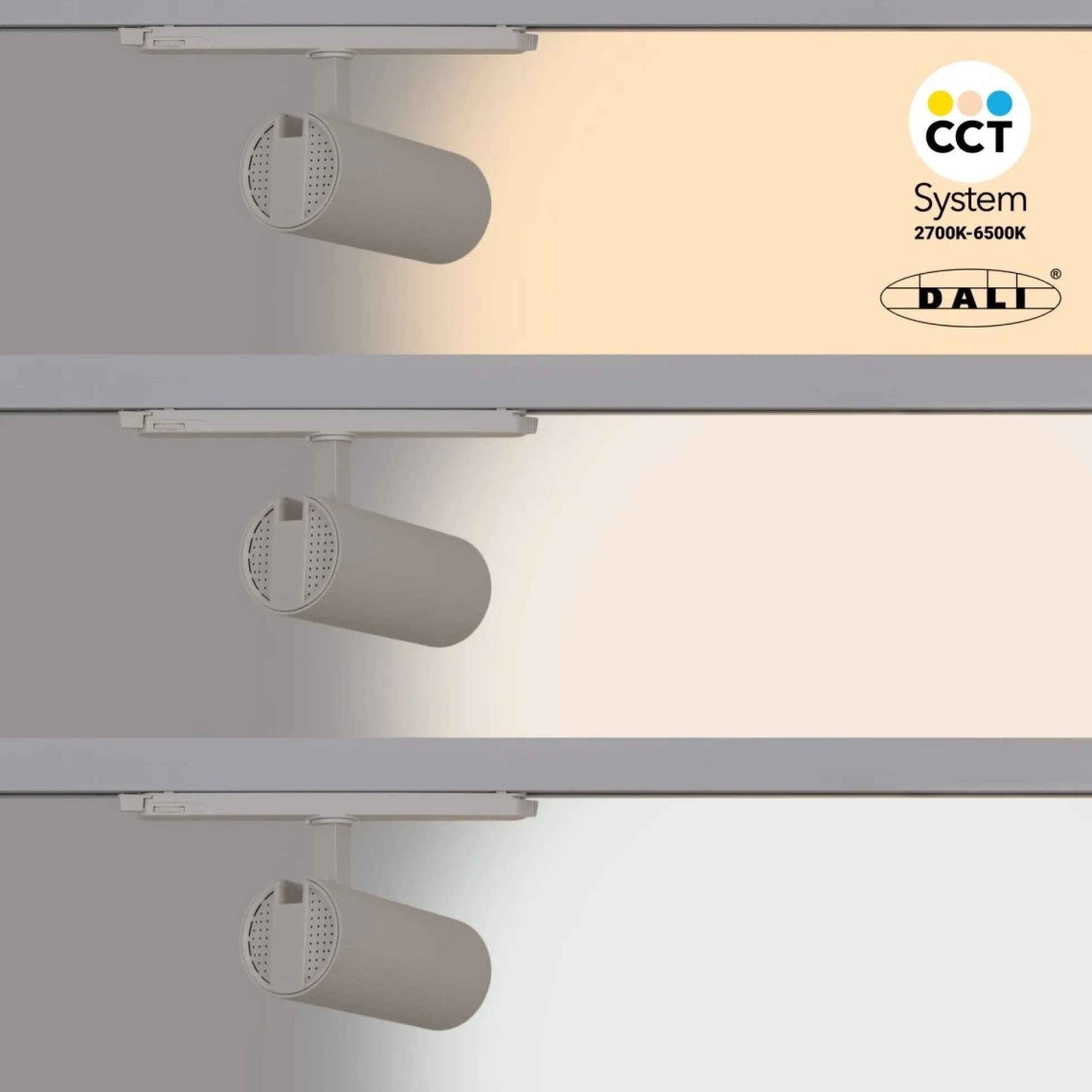 Proyector LED para carril trifásico 20W - DALI - CCT - CRI90 - Chip OSRAM