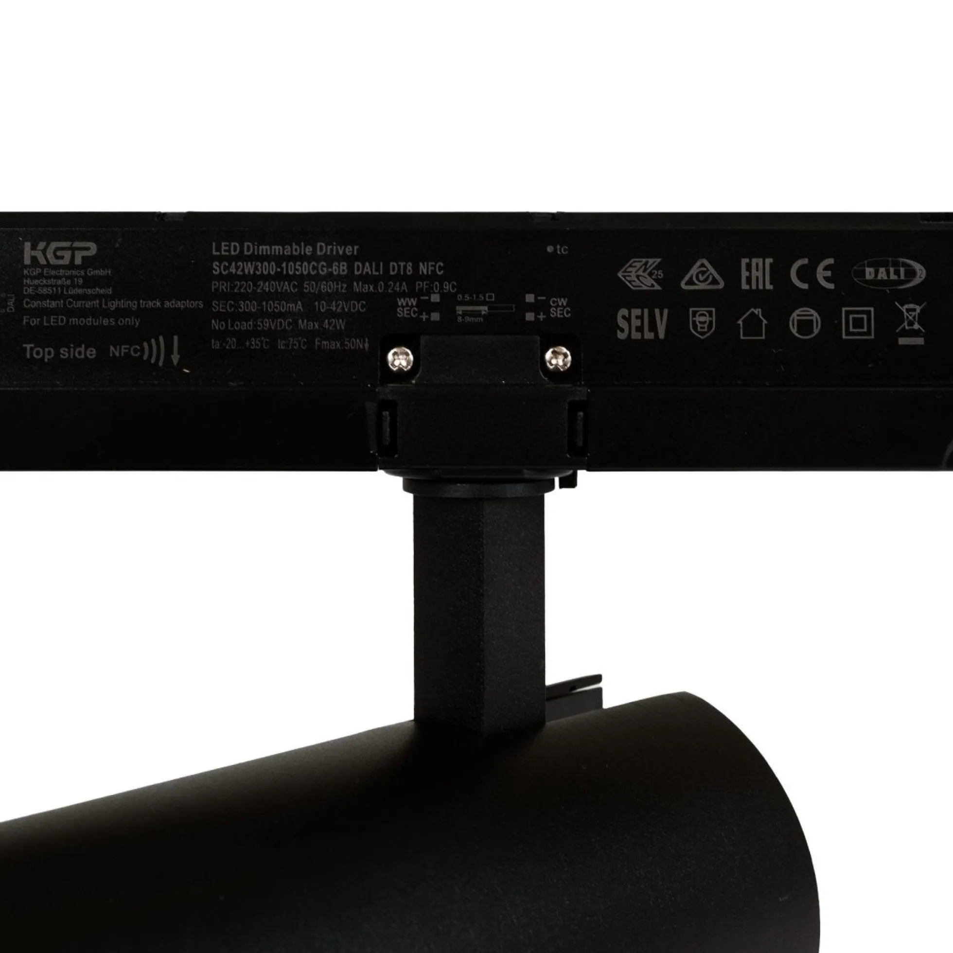 Proyector LED para carril trifásico 20W - DALI - CCT - CRI90 - Chip OSRAM