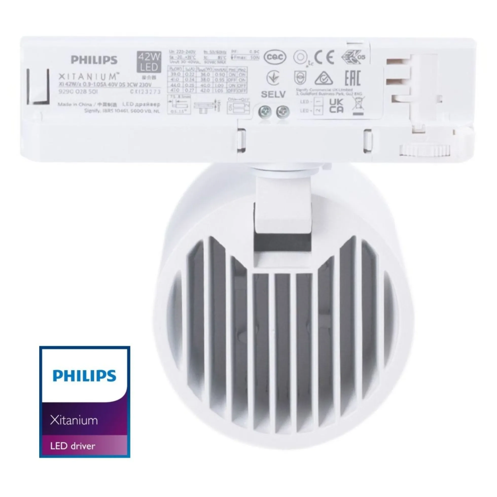 Proyector LED para carril trifásico 40W - Pescados y Mariscos - Driver Philips Xitanium