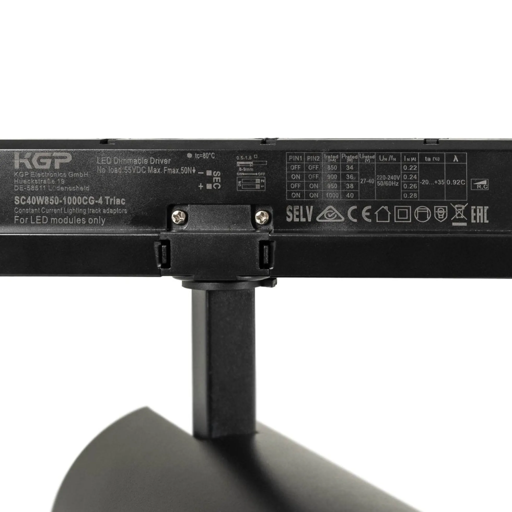 Proyector LED para carril trifásico 36W - CCT - TRIAC regulable - CRI90 - 3300 lm
