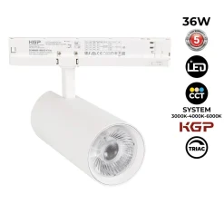 Proyector LED para carril trifásico 36W - CCT - TRIAC regulable - CRI90 - 3300 lm