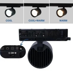 Proyector LED para carril trifásico CCT 40W - CRI 90 - Driver KGP