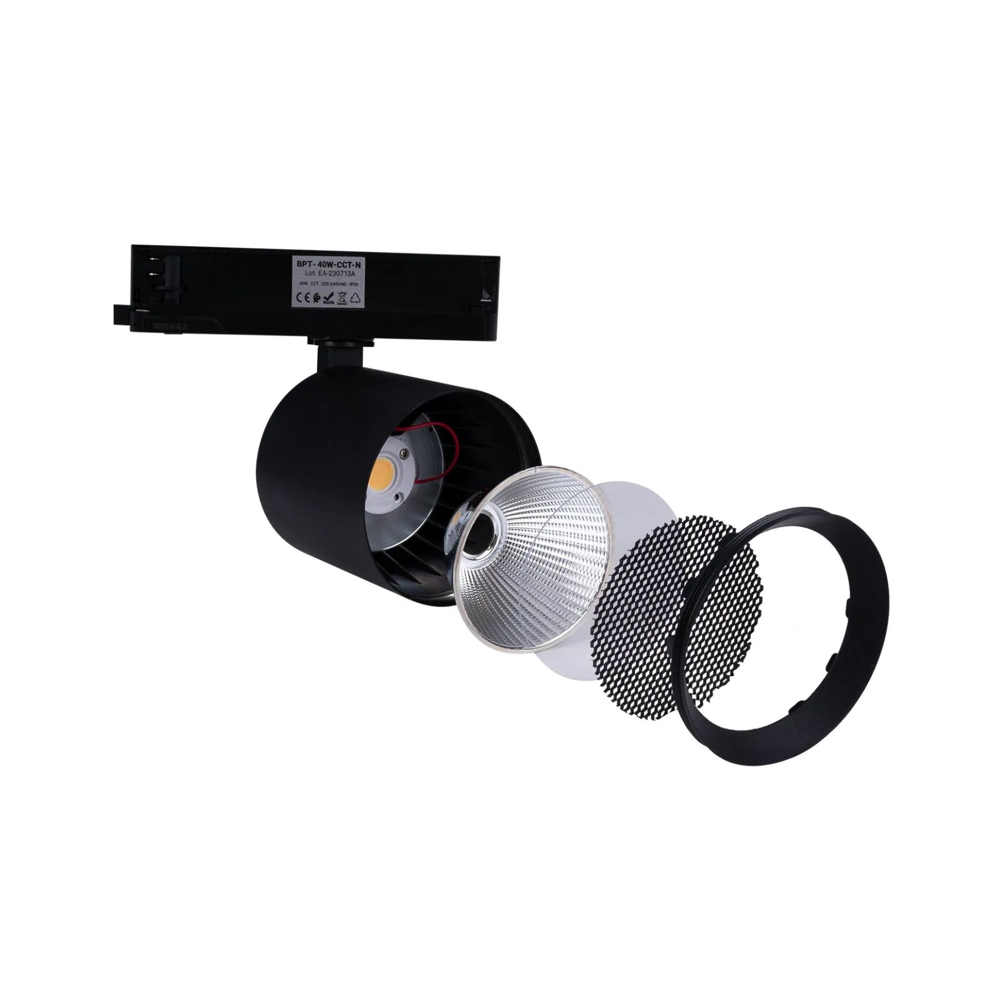 Proyector LED para carril trifásico CCT 40W - CRI 90 - Driver KGP