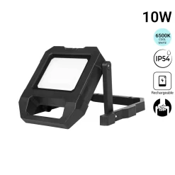 Proyector LED portátil de trabajo con batería - USB+USBC - 10W - 6500K - IP54