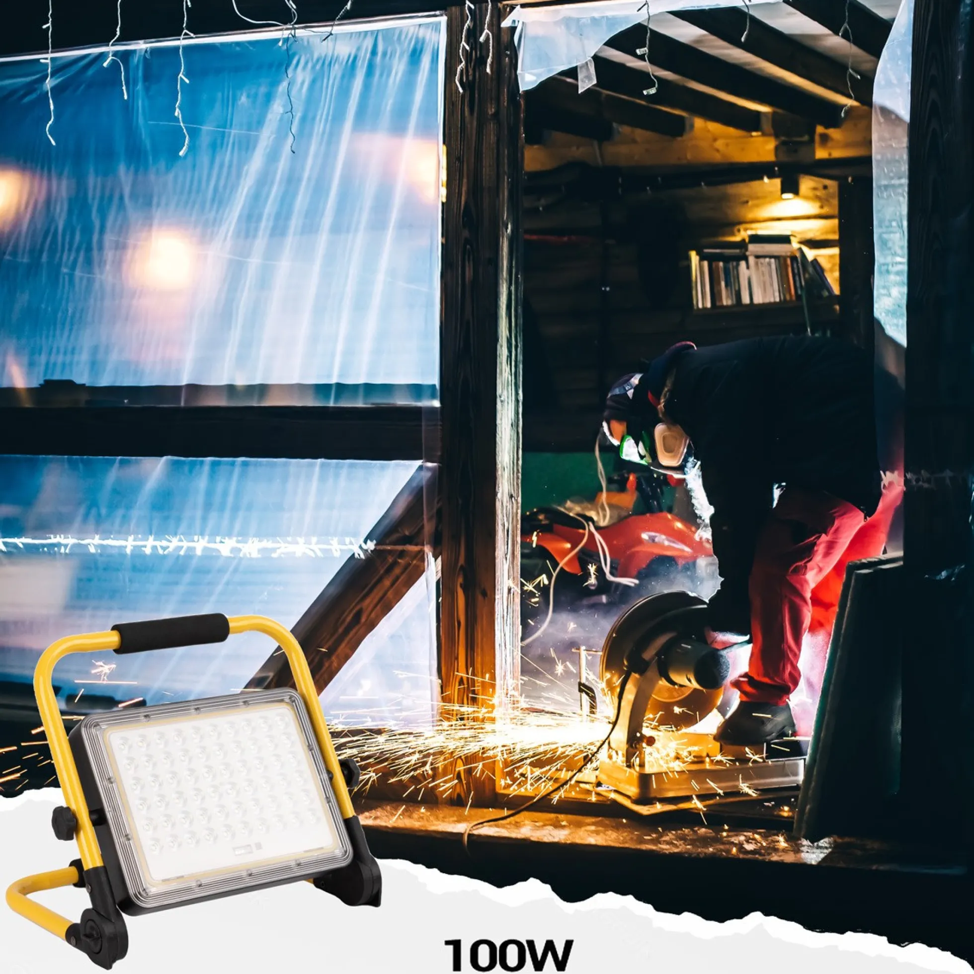 Proyector LED portátil de trabajo 100W - IP65 - 6000K