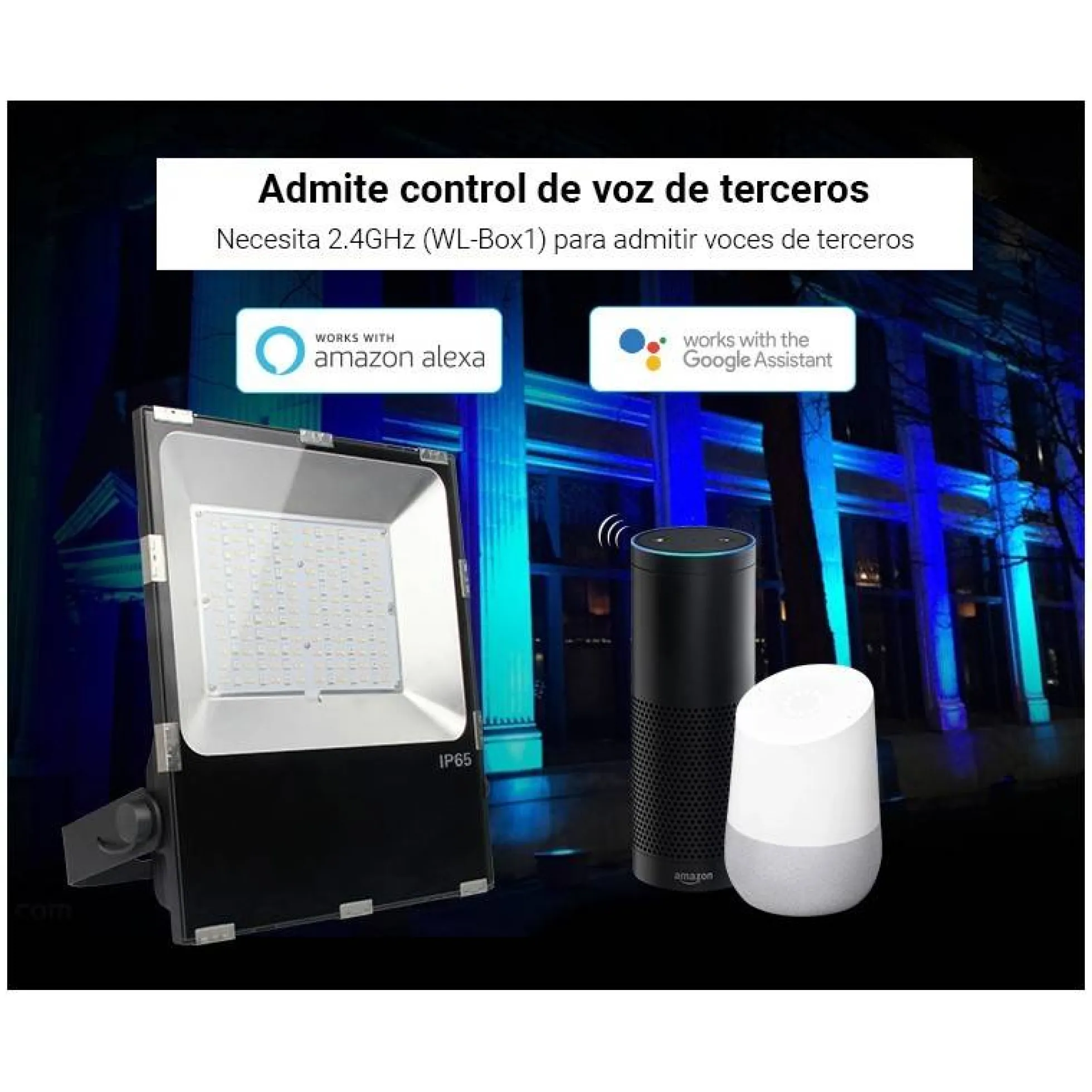 Proyector LED RGB+CCT - 50W - 4200lm - control por RF y WiFi - IP65