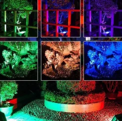 Proyector LED RGB 30W IP65 con mando 24 teclas y estaca