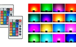 Proyector LED RGB 30W IP65 con mando 24 teclas y estaca