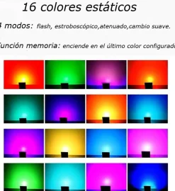 Proyector LED RGB 30W IP65 con mando 24 teclas y estaca