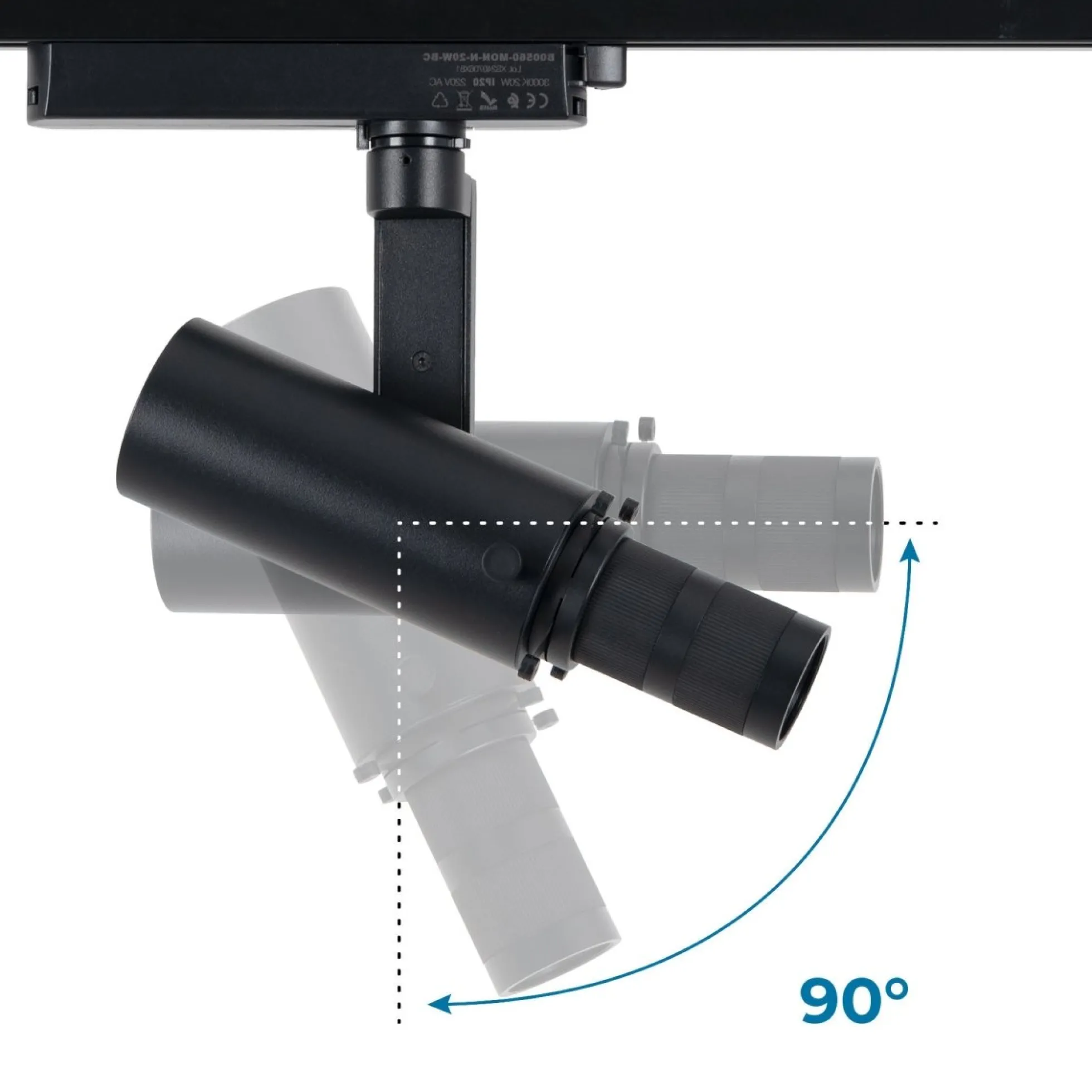 Proyector shapeable para carril monofásico - 20W - 20º-35
