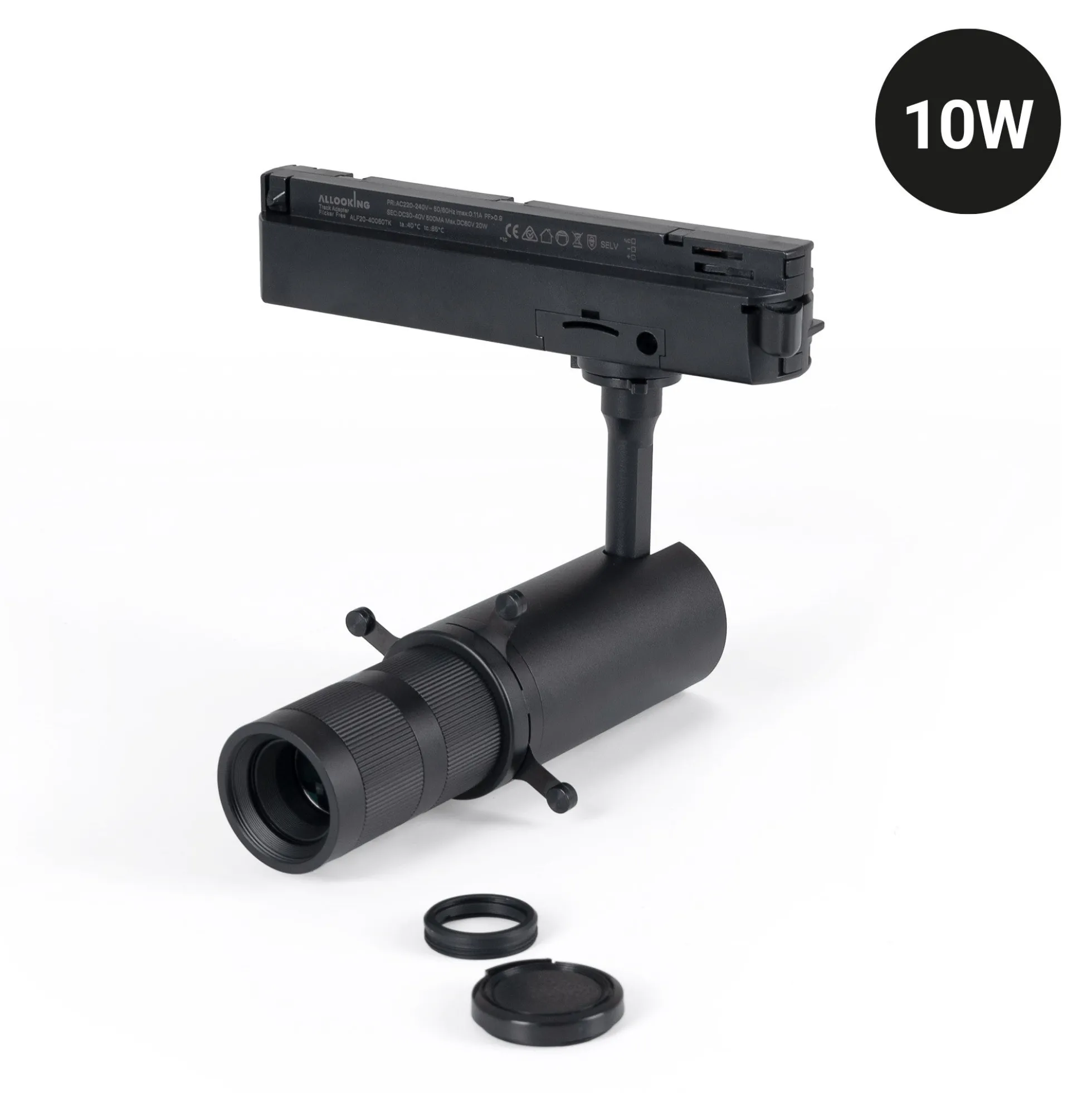 Proyector shapeable para carril monofásico - 10W - 20º-35