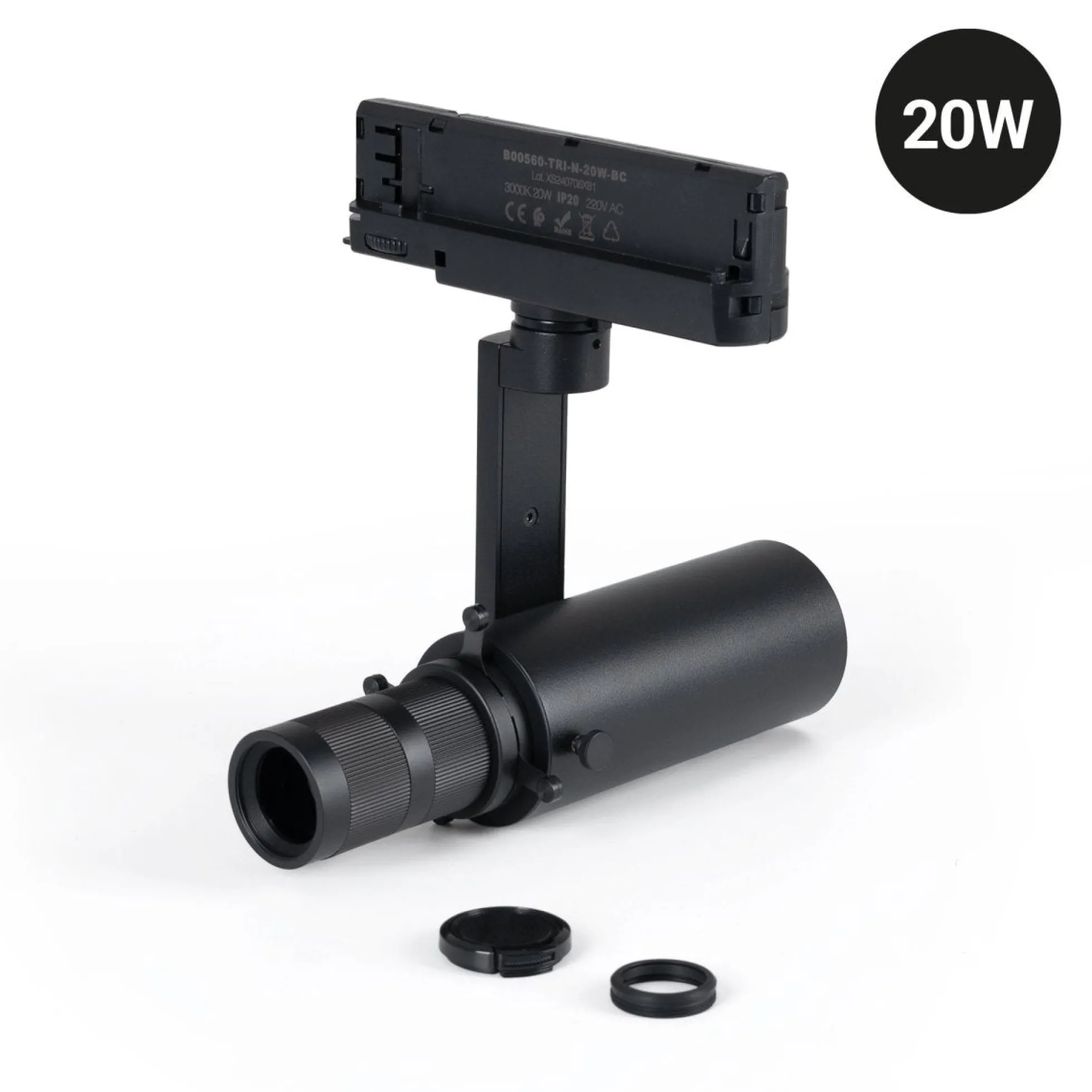 Proyector shapeable para carril trifásico - 20W - 20º - 35°