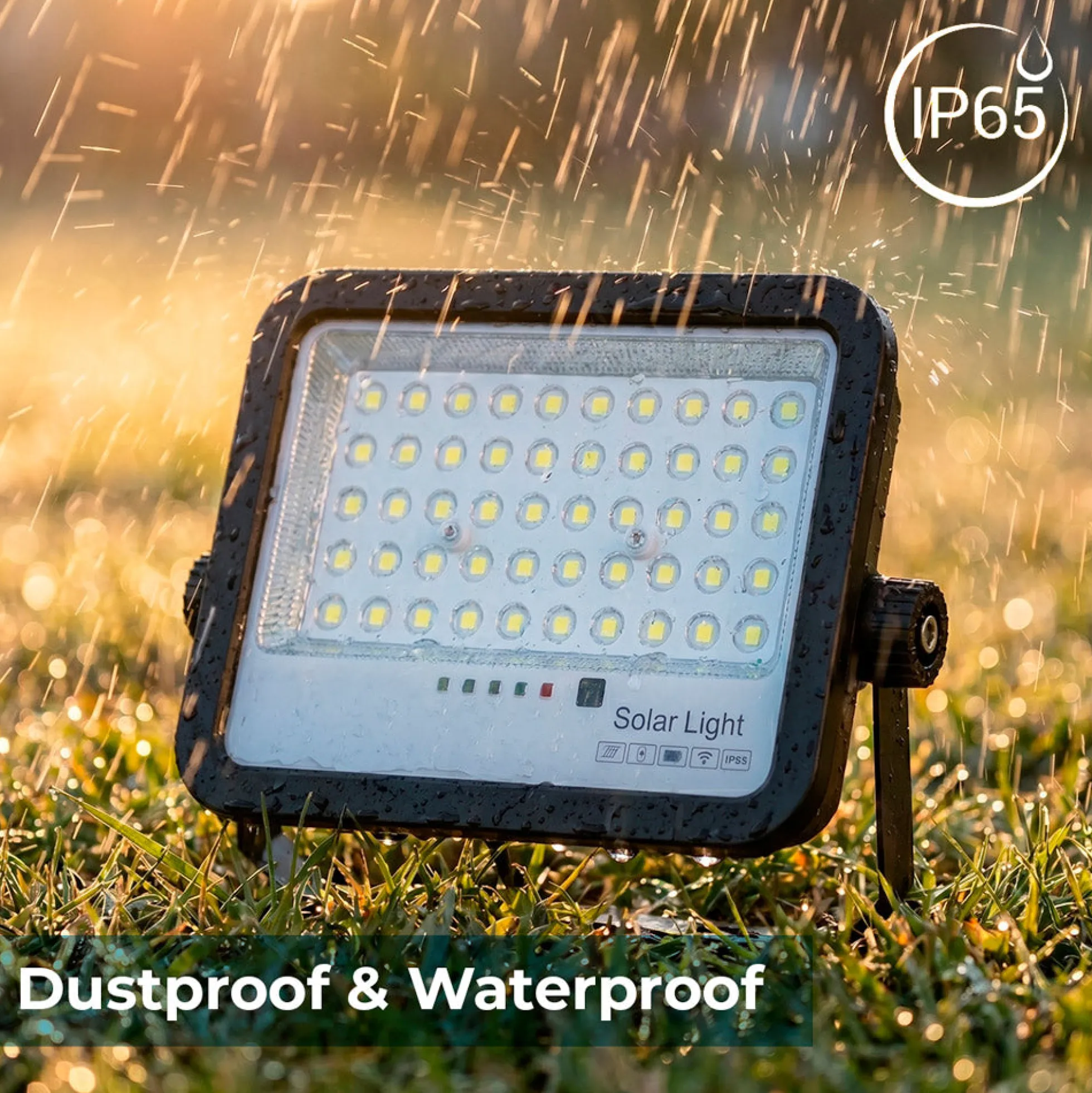 Proyector solar con panel y mando a distancia - 50W - 6500K - IP65