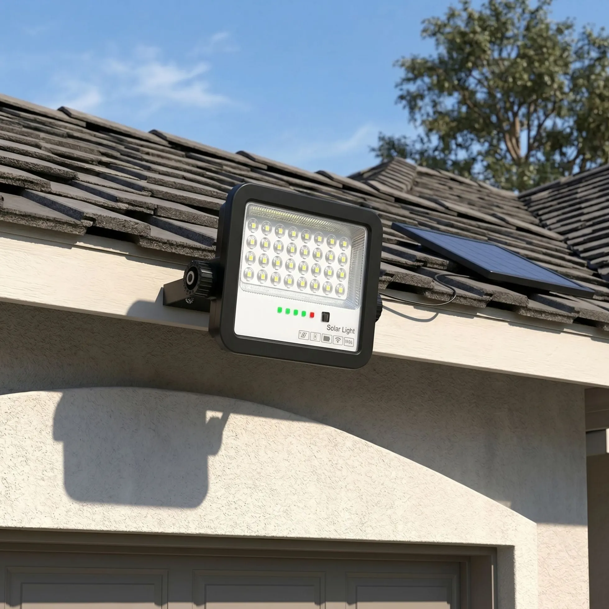 Proyector solar con panel y mando a distancia - 50W - 6500K - IP65