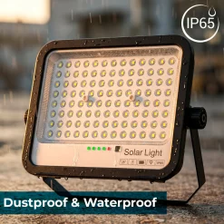 Proyector solar con panel y mando a distancia - 100W - Large - 6500K - IP65