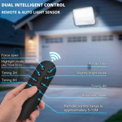 Proyector solar con panel y mando a distancia - 100W - Large - 6500K - IP65